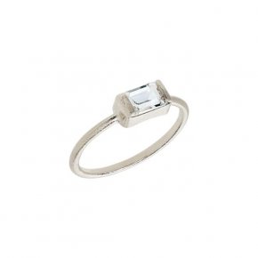 Heiring Square White - Ring i silver