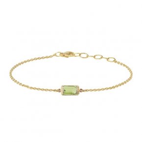 Heiring Square - Armband i förgyllt silver med peridot