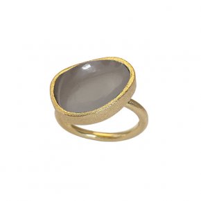 Heiring Kolo Grey Moonstone - Ring i förgyllt silver