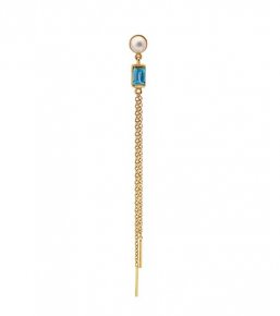 Heiring Pearl No. 4 Swiss blue topas - Örhänge i förgyllt silver