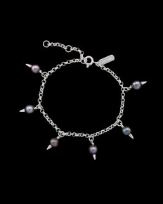 MARIA NILSDOTTER Pierced Pearl - Armband i silver