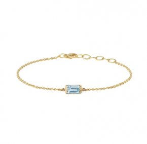 Heiring Square Sky blue topas - Armband i guld