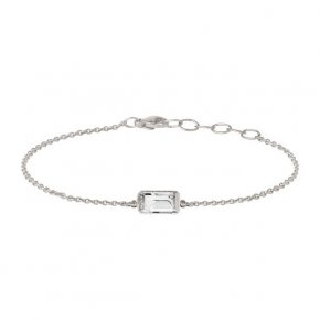 Heiring Square Bracelet - Armband i silver med vit topas