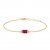 Heiring Square Rosa topas - Armband i förgyllt silver