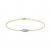 Heiring Square Sky blue topas - Armband i guld