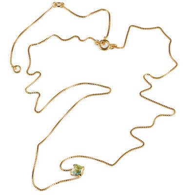 SIGRÉN Prisma Aqua - Halsband i förgyllt silver med glasmotiv