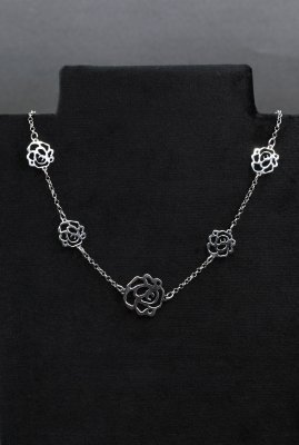 Flower Power Collier - Halsband i silver