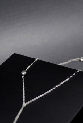 Tiny Heart Pearldrop - Halsband i silver