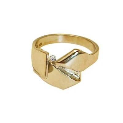 Heiring Mille No.5 Shiny - Ring i förgyllt silver med diamant