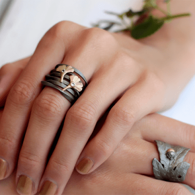 Lotta Jewellery Ginkgo Biloba - Ring i brons