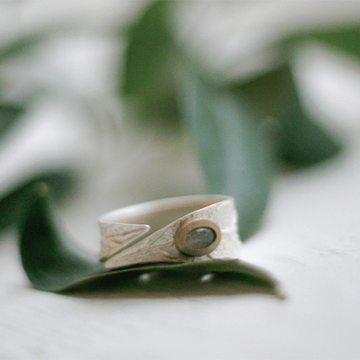 Lotta Jewellery Ring Korfu Olive - Silver