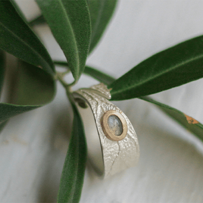 Lotta Jewellery Ring Korfu Olive - Silver
