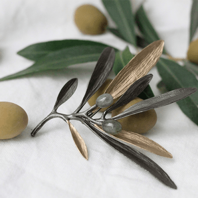 Lotta Jewellery Kreta Olive - Brosch/Hårsmycke i brons