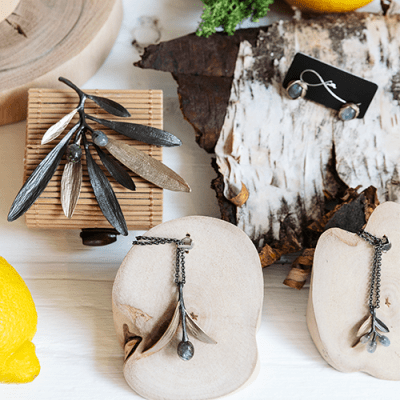 oliv smycken labradorit