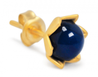 peony studs guld Blå agat