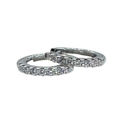 Catwalk Jewellery - Creol 11mm i vitguld med diamanter