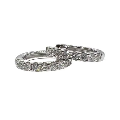 Catwalk Jewellery - Creol 13mm i vitguld med diamanter