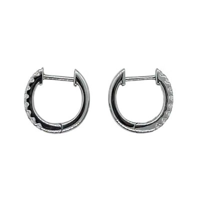 Catwalk Jewellery - Creol 11mm i vitguld med diamanter