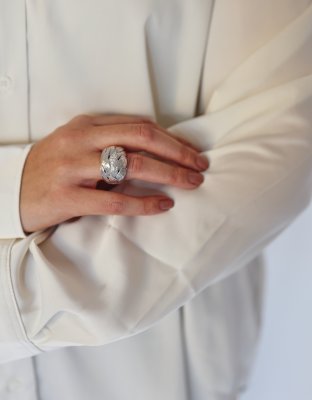 Per Borup Design Daphne - Kupolring i oxiderat silver