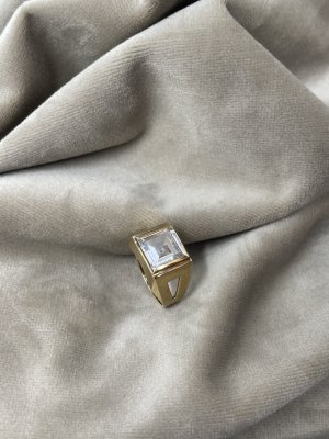 1960-tal - Guldring med vit sten