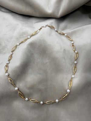 1990-tal - Collier i guld med pärlor