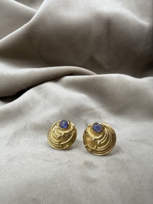 1990-tal - Ola Gorie - Örhängen i guld med iolit