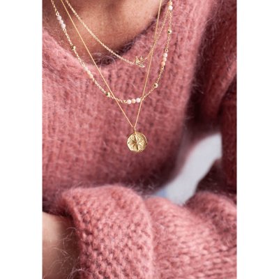 by Faith Strength & Happiness - Halsband i förgyllt silver med karneol