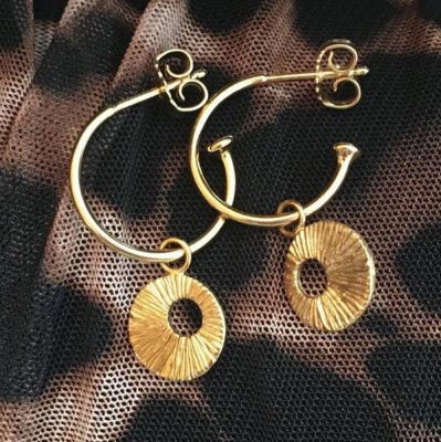 Heiring Dream catcher - Mini creoler i förgyllt silver