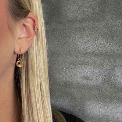 Heiring Dream catcher - Mini creoler i förgyllt silver