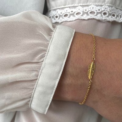 Heiring Feather mini - Armband i förgyllt silver