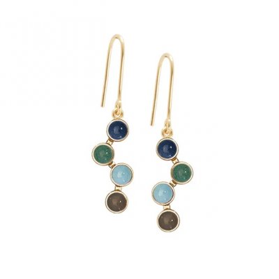 Heiring Horizon Blue mix - Örhängen i förgyllt silver