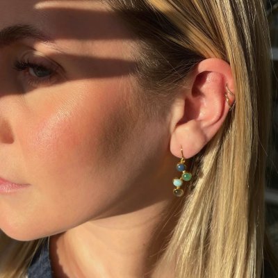 Heiring Horizon Blue mix - Örhängen i förgyllt silver