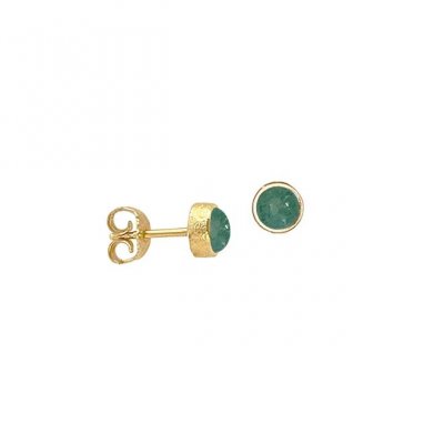 Heiring Horizon Grön aventurin - Små örhängen i förgyllt silver