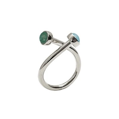 Heiring Horizon Blue mix - Ring i silver