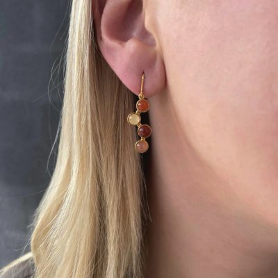 Heiring Horizon Red mix - Örhängen i förgyllt silver