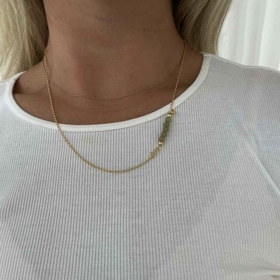 Heiring Multisize - Topp till armring/kedja Grön Alashan agat