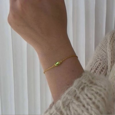 Heiring Square Bracelet - Armband i silver med vit topas