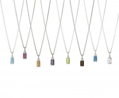 Heiring Square - Hängsmycke med ädelsten