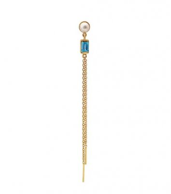 Heiring Pearl No. 4 Swiss blue topas - Örhänge i förgyllt silver