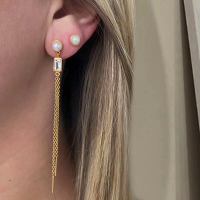 Heiring Pearl No. 4 Peridot - Örhänge i förgyllt silver