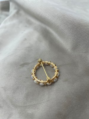 Brosch guld Heribert Engelbert HE pärlbrosch