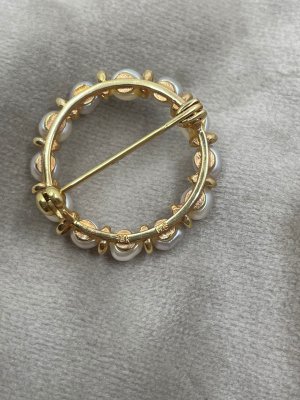 Brosch guld Heribert Engelbert HE pärlbrosch