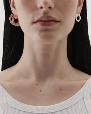 KALEVALA Circle of light - Medium hoops örhängen i silver