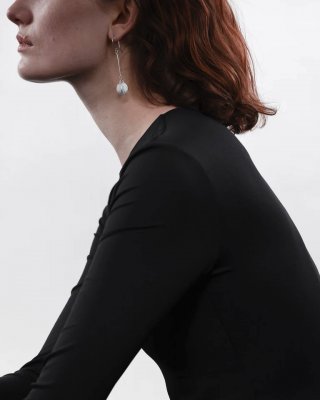 Kalevala Snöblomman - Långa örhängen i brons