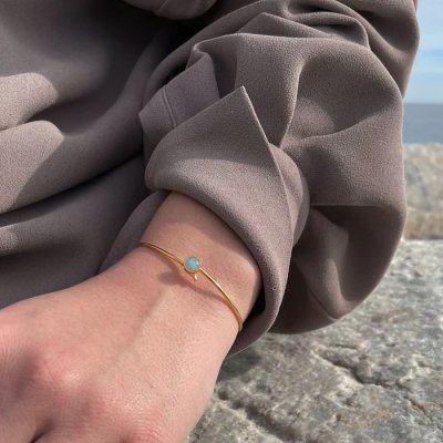 Heiring Koulè Akvamarin - Armring i silver