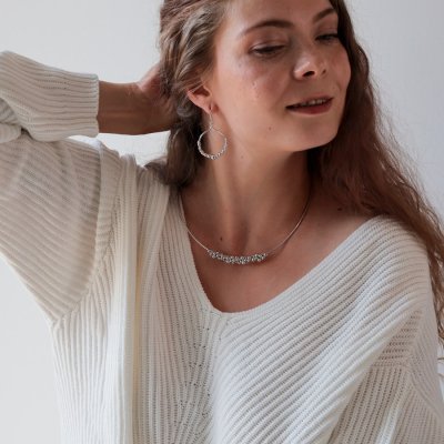 Lumoava Milky way halsband i silver