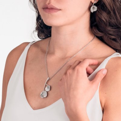 Lumoava Sprout silverblad vår silverhalsband