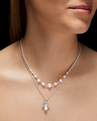 MARIA NILSDOTTER Bumblebee Pearl - Halsband i silver