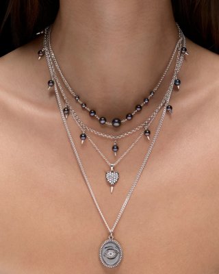 MARIA NILSDOTTER Hazy Heart - Halsband i silver