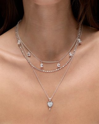 MARIA NILSDOTTER Haze Drop - Halsband i silver